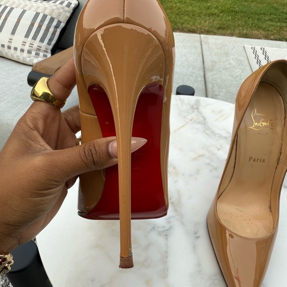Preowned Authentic Christian Louboutin Nude Patent So Kates 120mm sz 41 - Picture 5 of 17